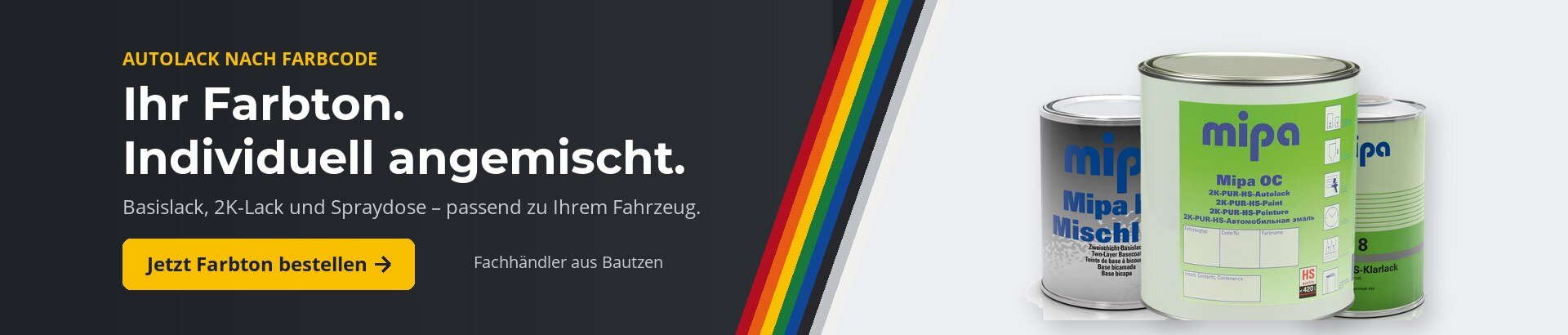 Autolack nach Farbcode individuell angemischt – Mipa Basislack und 2K-Lack bestellen