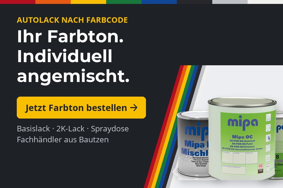 Autolack nach Farbcode individuell angemischt – Mipa Basislack und 2K-Lack bestellen