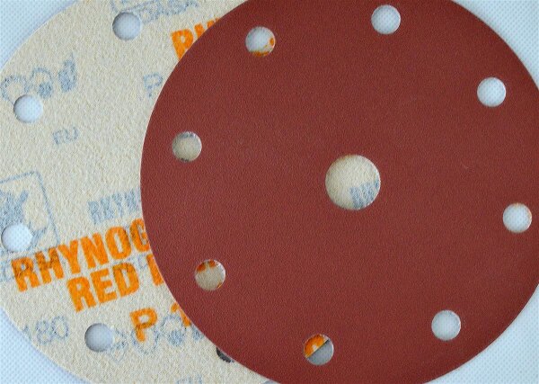 RHYNOGRIP Red Line Scheiben 150 mm, Lochung: 8+1H, Körnung: P180