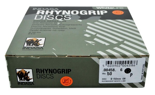 RHYNOGRIP White Line Scheiben 150 mm 6H Körnung: P60, Lochung: 6H