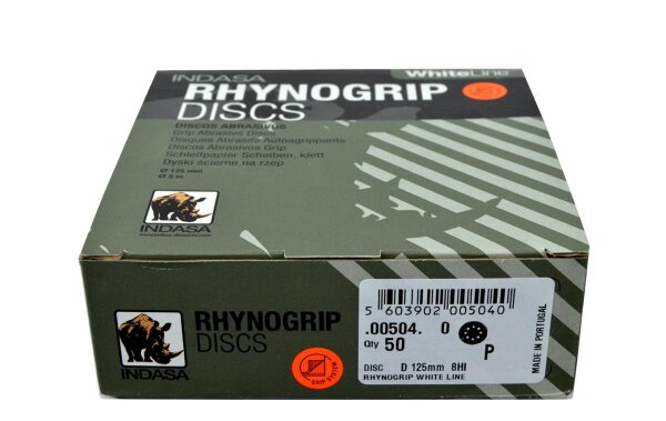 RHYNOGRIP White Line Scheiben 125 mm, Lochung: 8H, Körnung: P400
