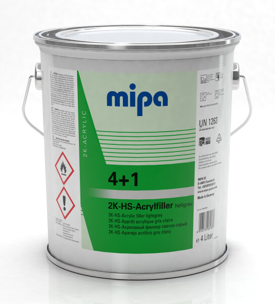 Mipa 4+1 Acrylfiller HS á 4 Liter Hellgrau